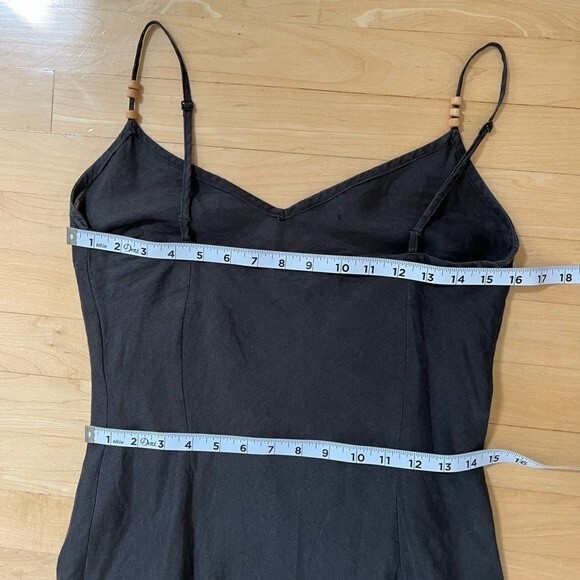 Sisley  Embroidered Midi Linen Dress in Brown 2  NWOT - Picture 15 of 15